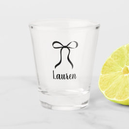 Simple Modern Black Bow Bridesmaid Proposal Schnapsglas