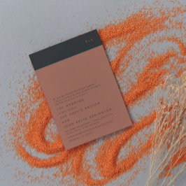 Simple Modern Black Stripe Monogram Wedding Einladung