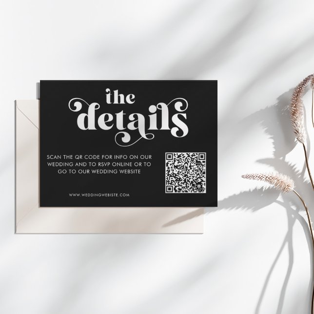 Simple Modern Black & White Details Card Begleitkarte (Von Creator hochgeladen)