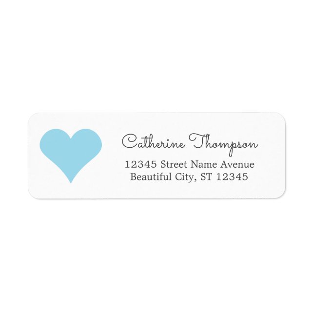 Simple Modern Blue Aqua Heart Giro Script Name (Vorne)