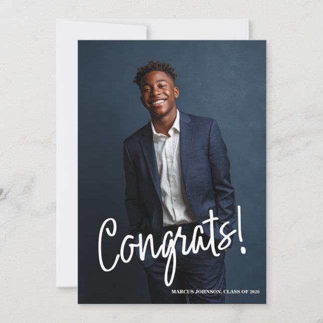 Simple Modern Blue Photo 2026 Graduation Party Einladung (Vorderseite)