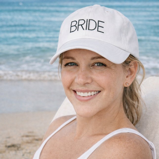 Simple Modern Bride Bestickte Baseballkappe (Honeymoon hat for bride)
