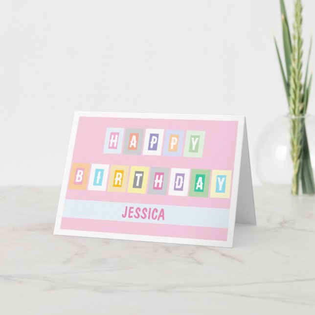 Simple Modern Bright and Cheery Birthday Card Karte (Vorderseite)