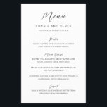 Simple Modern Budget Wedding Menu Flyer<br><div class="desc">Elegant budget wedding menu flyer featuring a simple design with a modern sans serif font and an elegant script font.</div>