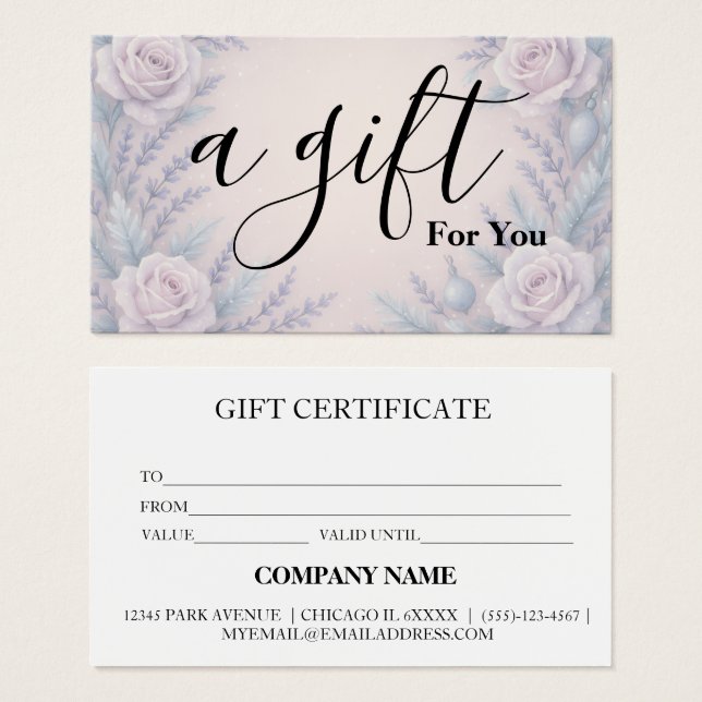 Simple & Modern Business Gift Certificate (Vorne & Hinten)