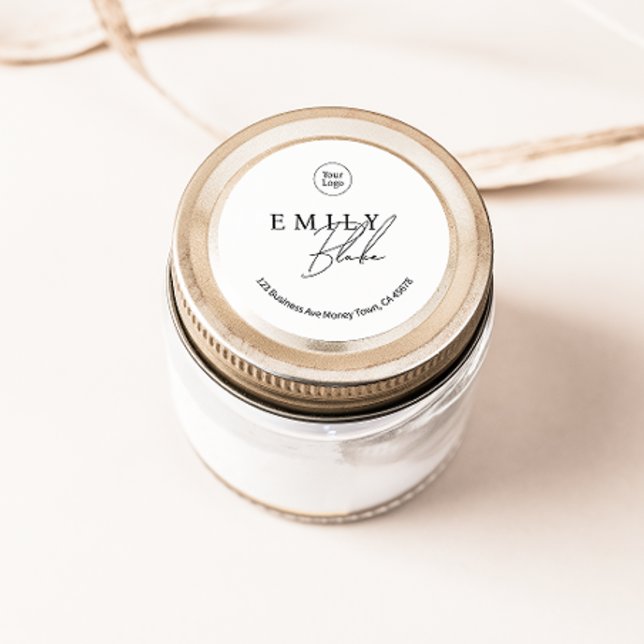 Simple Modern Business Sticker With Logo (Von Creator hochgeladen)