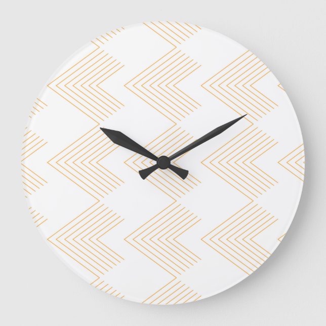 Simple, modern chevron arrow shape graphic pattern große wanduhr (Vorderseite)