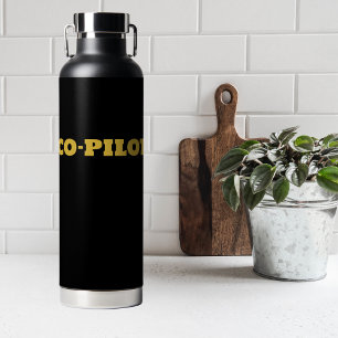Simple Modern CO-PILOT-Typografie, Gold, Schwarz Trinkflasche