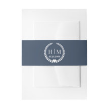Simple Modern Cool Deep Blue Invitation Belly Band