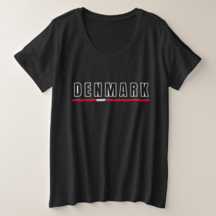 Simple Modern Denmark Danish Letter Flag Souvenir Große Größe T-Shirt
