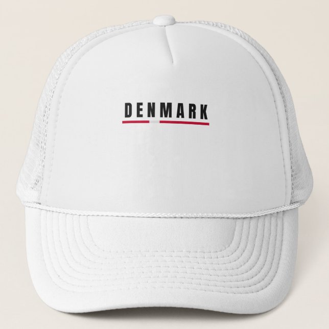 Simple Modern Denmark Danish Letter Flag Souvenir Truckerkappe (Vorderseite)