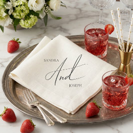 Simple modern elegant black and white basic  serviette