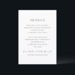 Simple Modern Elegant Wedding Begleitkarte<br><div class="desc">A timeless and elegant wedding enclosure card featuring refined typography and a clean, minimalist layout. Designed with classic serif fonts paired with a delicate script accent for a sophisticated, editorial feel. Perfect for modern, formal, or black-tie weddings, this design offers a luxurious yet understated look that will never go out...</div>