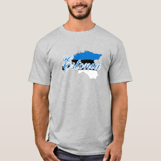 Simple Modern Estland Karte National Flag Souvenir T-Shirt