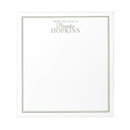 Simple Modern From the Desk of Script Green Notizblock