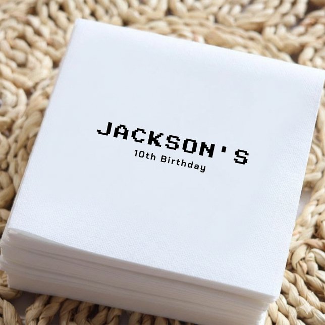 Simple Modern Gamer Boys Birthday Party Serviette (Von Creator hochgeladen)