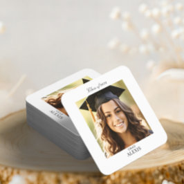 Simple Modern Graduation Party Photo Rechteckiger Pappuntersetzer