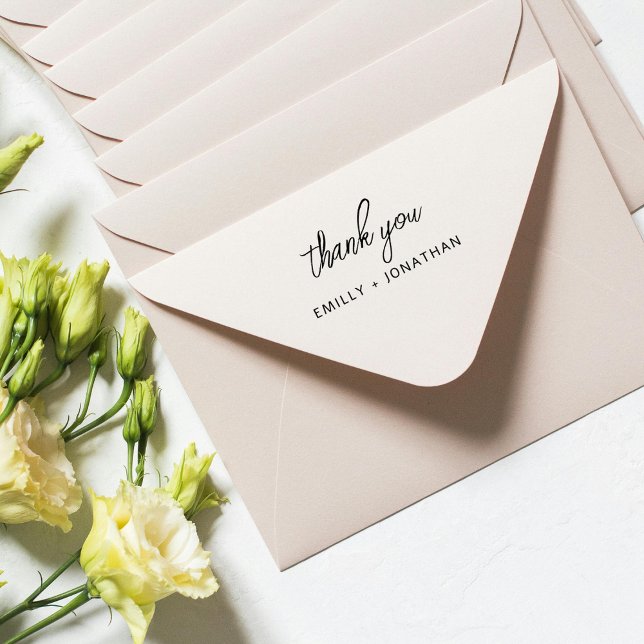 Simple Modern Handwriting Wedding Thank You Permastempel (Von Creator hochgeladen)