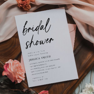 Simple Modern Handwritten Script Bridal Shower Einladung