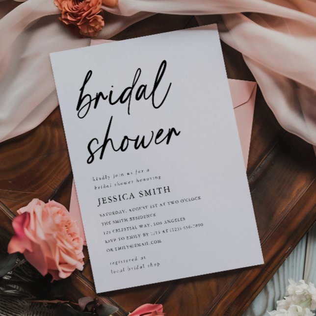 Simple Modern Handwritten Script Bridal Shower Einladung (Von Creator hochgeladen)