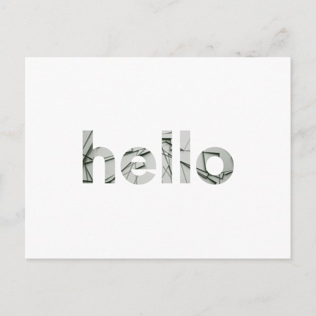 Simple Modern Hello Gruß Postkarte (Vorderseite)