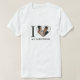 Simple Modern I Liebe My Girlfriend Heart Foto T-Shirt (Design vorne)