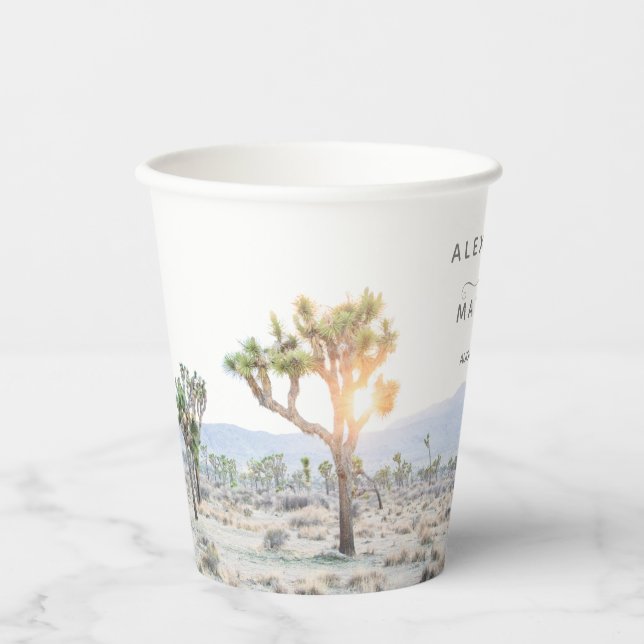 Simple Modern Joshua Tree Boho Wedding Pappbecher (Vorderseite)