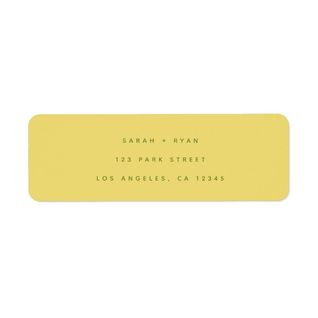 Simple Modern Lemon Yellow Wedding Return Address (Vorne)