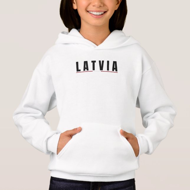 Simple Modern Lettisch Lettisch Letter Flag Souven Hoodie (Vorderseite)