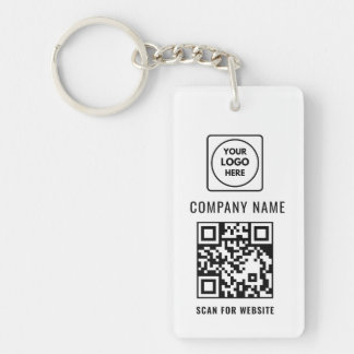 Simple Modern Logo QR Code Business Keychains Schlüsselanhänger