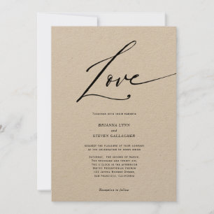 Simple Modern Love faire-part de mariage calligrap