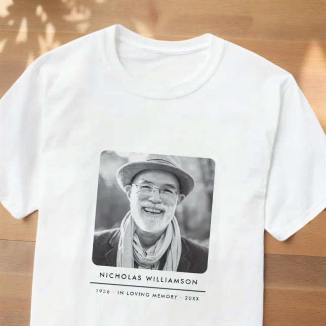 Simple Modern Memorial Remembrance Custom Photo T-Shirt (Von Creator hochgeladen)