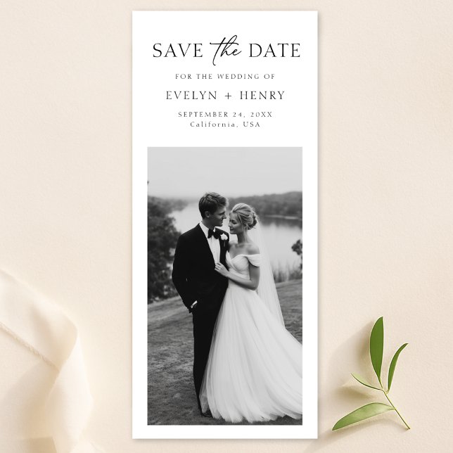 Simple Modern Minimal Bookmark Photo Wedding Save The Date (Von Creator hochgeladen)