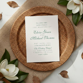 Simple Modern Minimalist Sage Green Wedding Einladung
