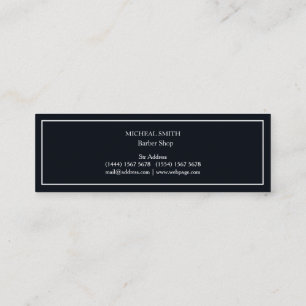 Simple Modern Mustache Barber Shop Mini Business C Visitenkarte