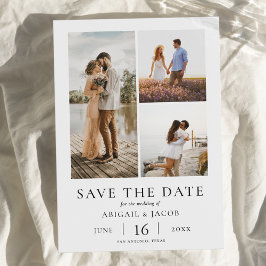Simple Modern Photo Collage Wedding Save the Date