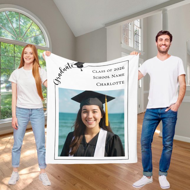 Simple modern photo Graduate Fleecedecke (Von Creator hochgeladen)