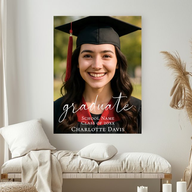 Simple modern photo Graduation Party welcome Poster (Von Creator hochgeladen)