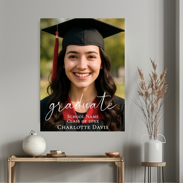 Simple modern photo Graduation Party welcome Poster (Von Creator hochgeladen)