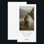 Simple Modern Photo Wedding Save the Date<br><div class="desc">Most save-the-dates get lost on the fridge. Send a rustic boho bookmark-style card your friends will actually use instead. This tall layout is a totally unique choice. It is the perfect way to show off a scenic lake photo or your favorite couple picture. This photo wedding save-the-date features clean, simple...</div>