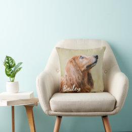 Simple Modern Script Custom Dog Photo Kissen
