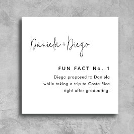 Simple Modern Script Fun Facts Wedding Serviette
