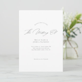 Simple Modern Script Wedding Invitation Einladung