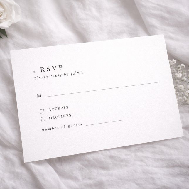 Simple Modern Serif Typography Wedding RSVP Card Karte (Von Creator hochgeladen)