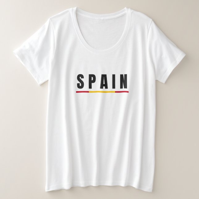 Simple Modern Spain Spanish Art Letter Souvenir Große Größe T-Shirt (Design vorne)