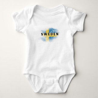 Simple Modern Sweden Flag Swedish Souvenir Baby Strampler