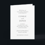 Simple Modern Wedding Einladung<br><div class="desc">Elegant folded all in one wedding invitation featuring a simple design with a modern sans serif font and an elegant script font.  Attached RSVP card has meal choices for your guests.</div>