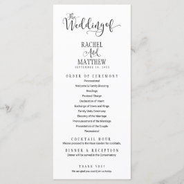 Simple&Modern Wedding Program Card Menükarte