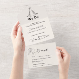 Simple Modern Wedding Silhouette Collection All In One Einladung