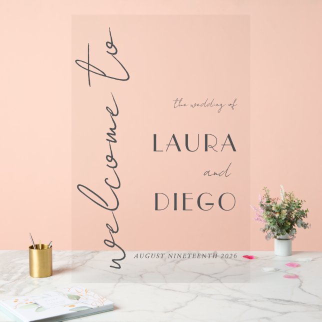 Simple Modern Wedding Welcome Sign (Mariage)